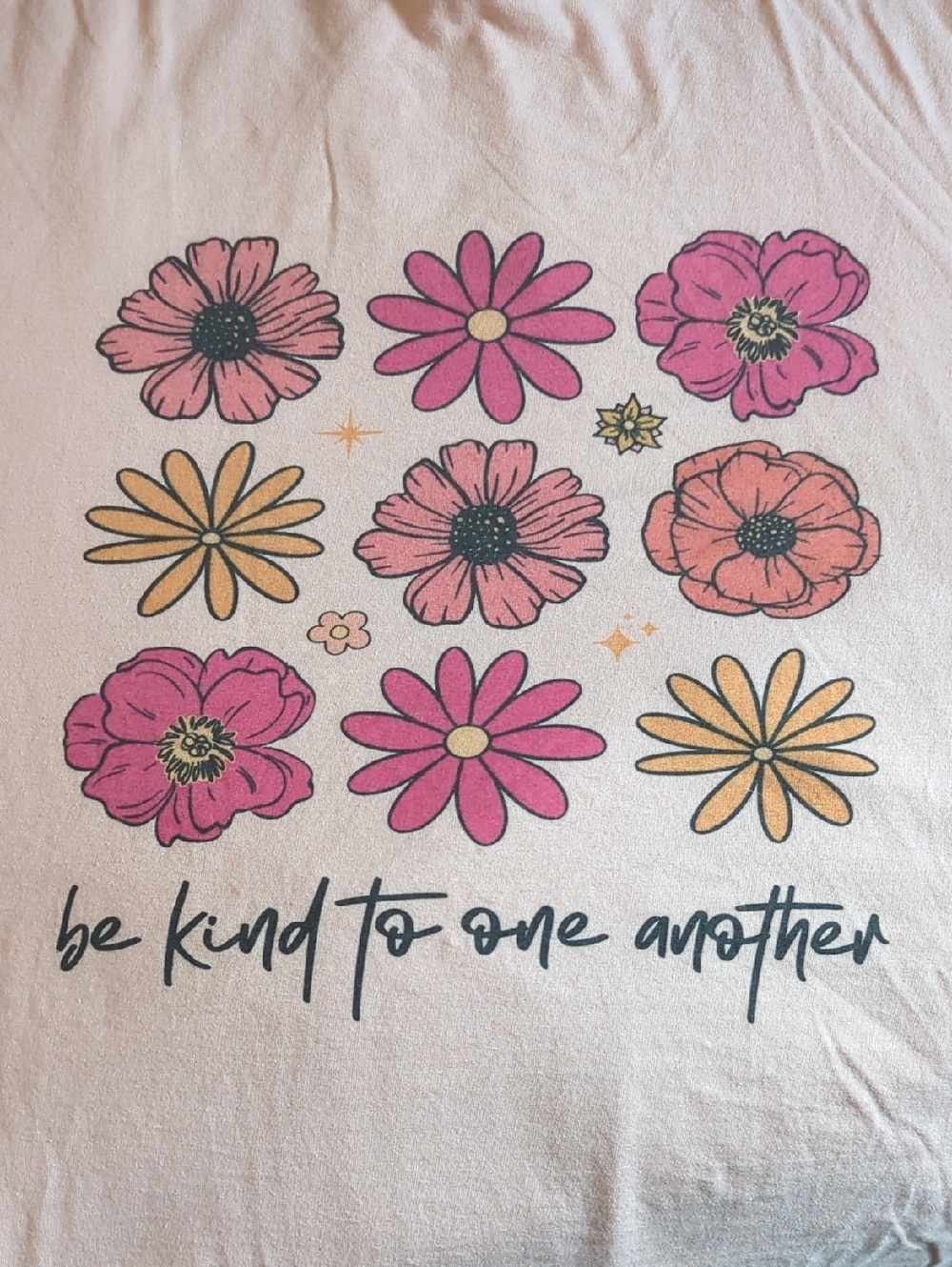 District Pink Floral 'Be Kind to One Another' Short Sleeve Tee